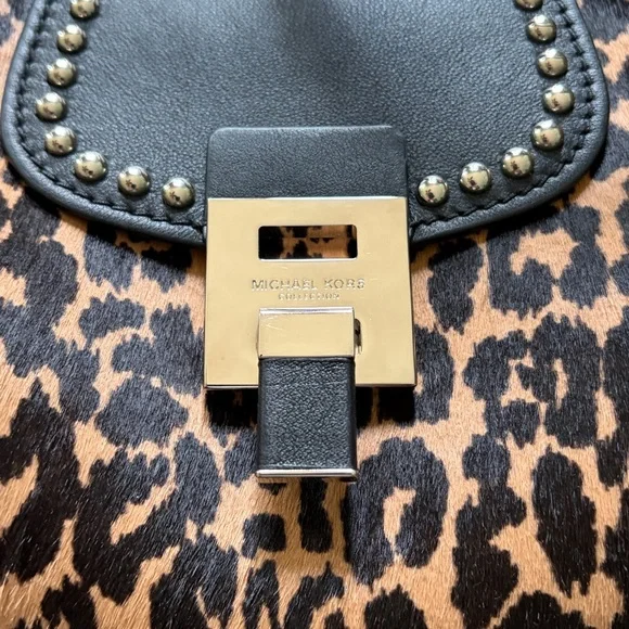 MICHAEL KORS COLLECTION Calf Hair Shoulder Bag with Stud Detail - Picture 16 of 16